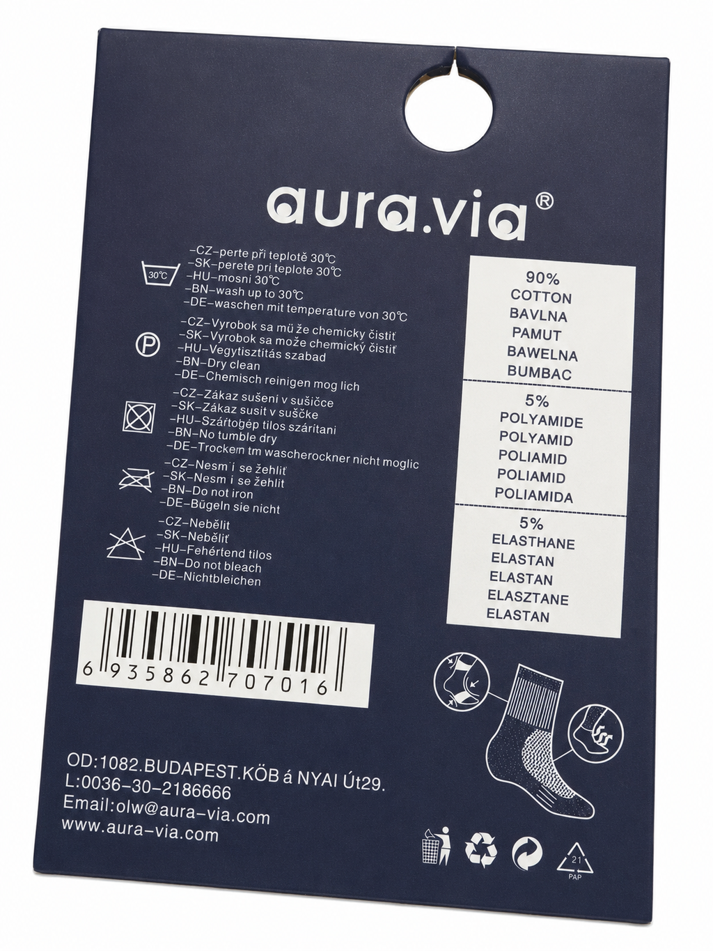 Aura.via - vyriškos medvilninės kojinės