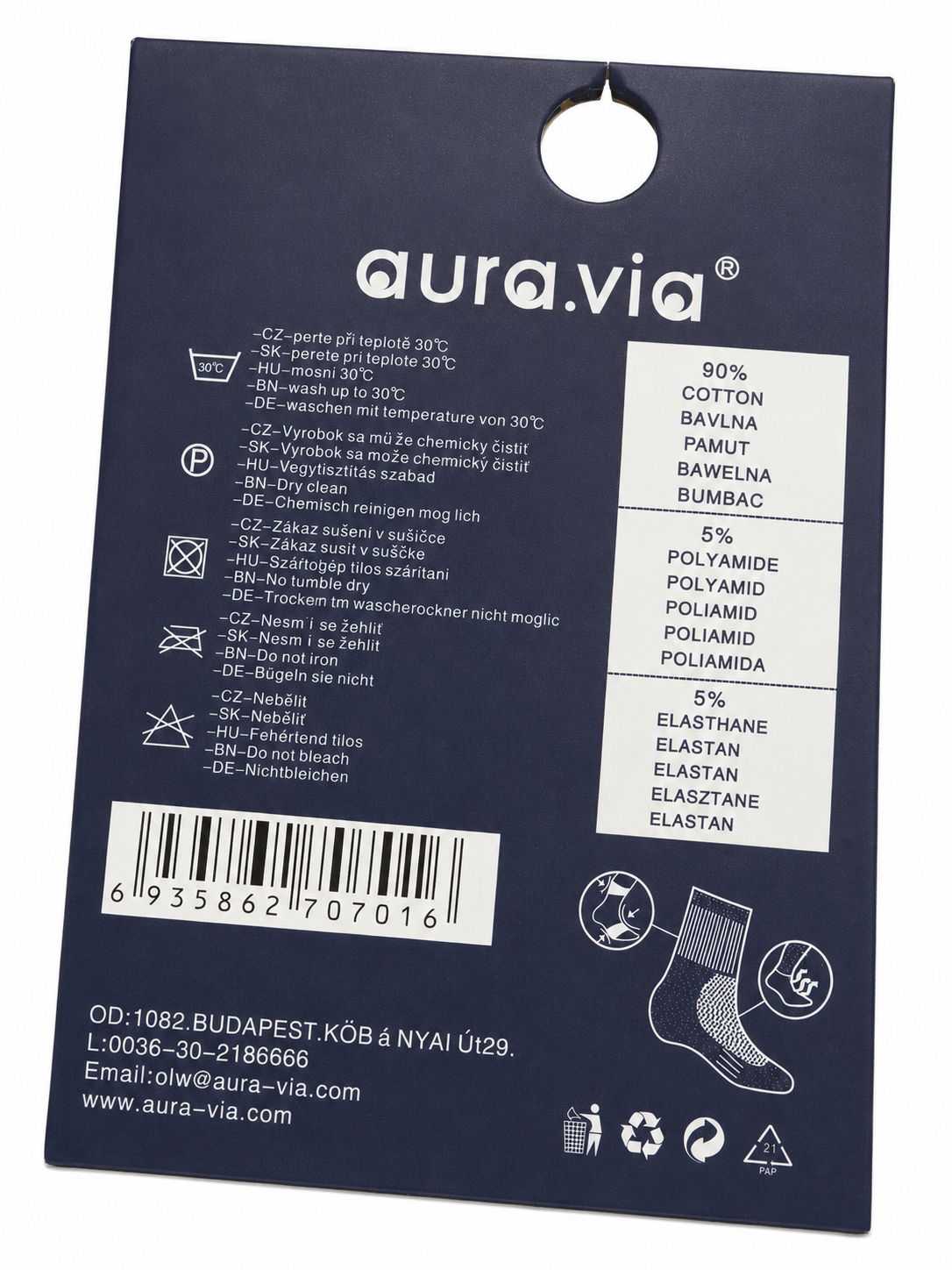 Aura.via - vyriškos medvilninės kojinės
