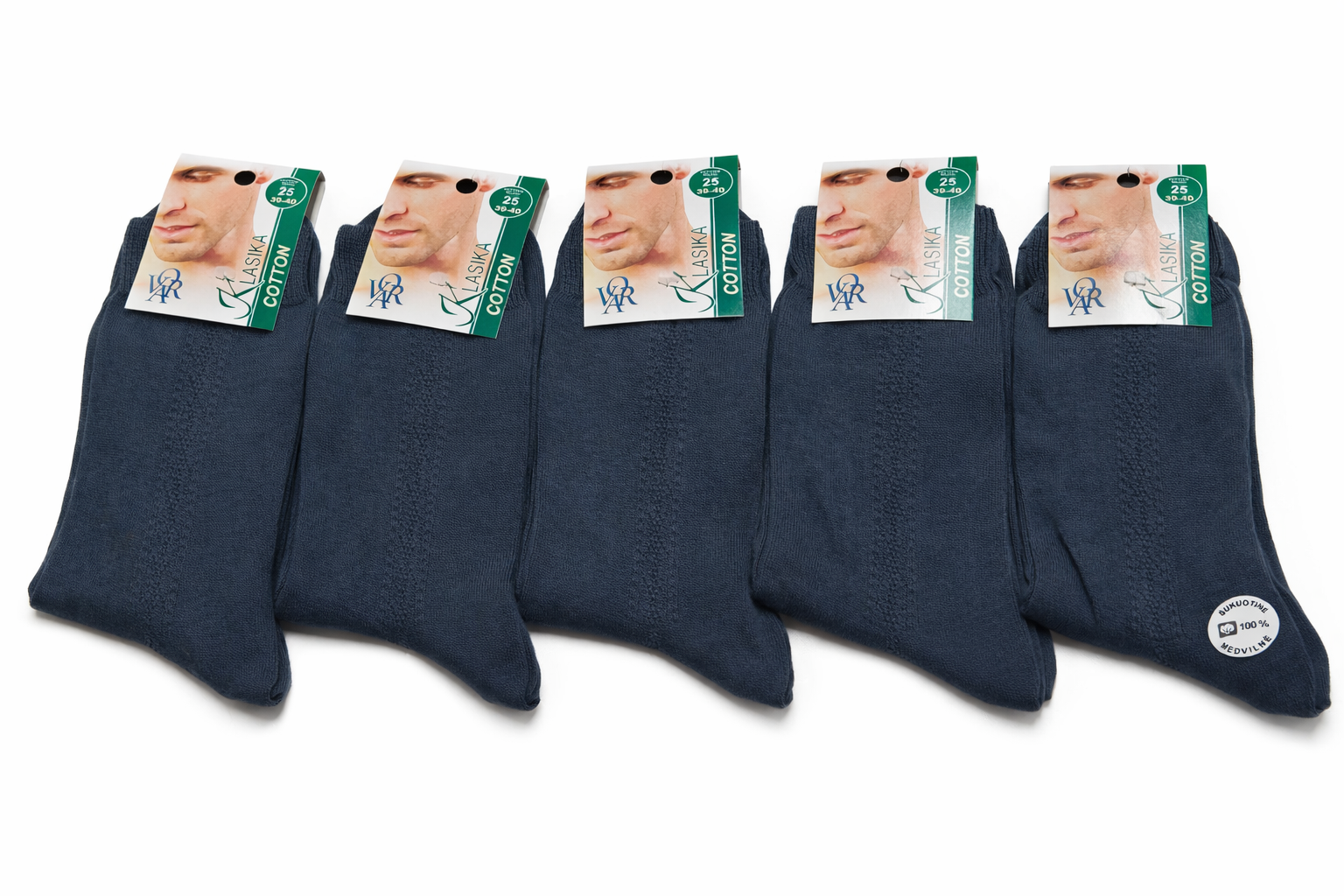 Klasika - vyriškos medvilninės klasikinės kojinės