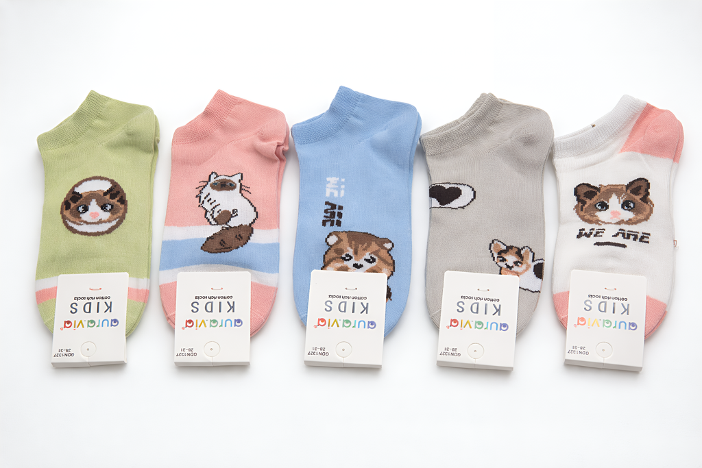 Aura.via - vaikiškos kojinės su kačiukais