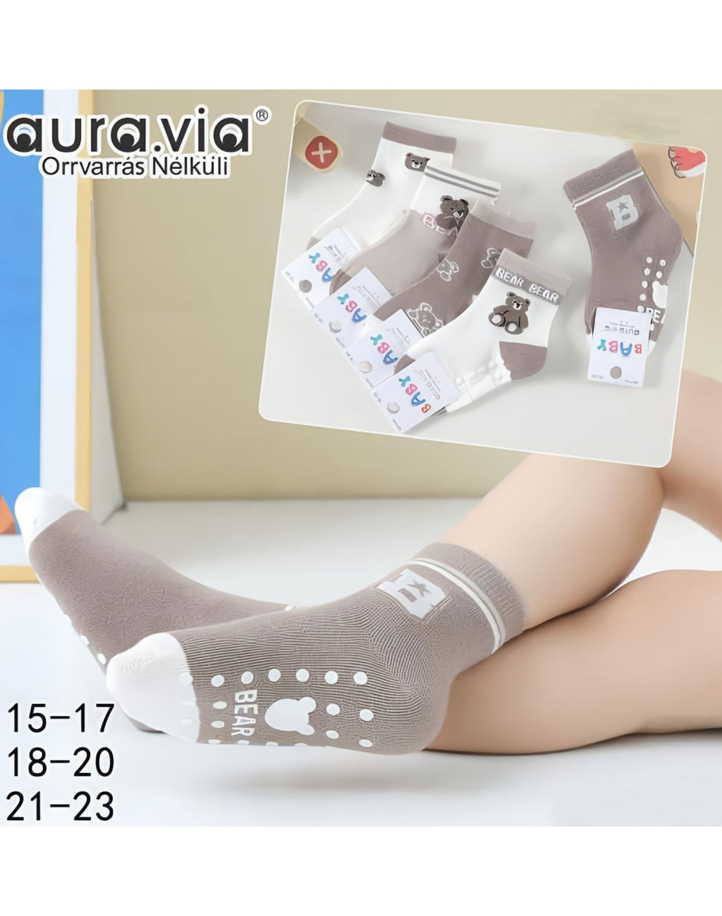 Aura.via - vaikiškos kojinės su stabdžiais