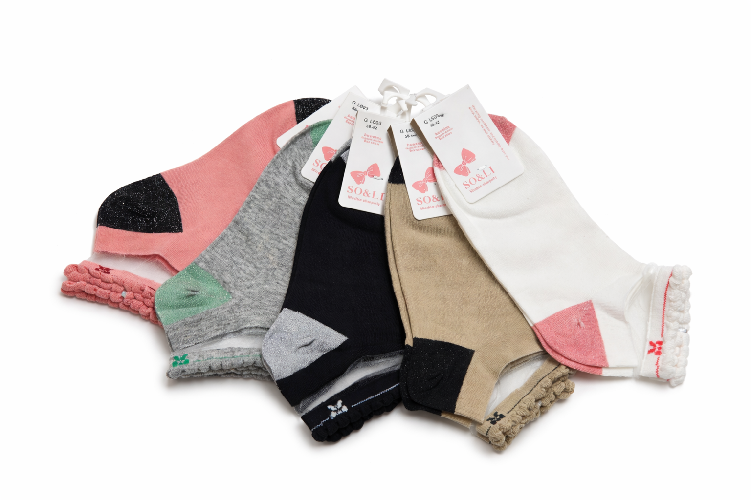SO&LI - kojinės su tinkleliu