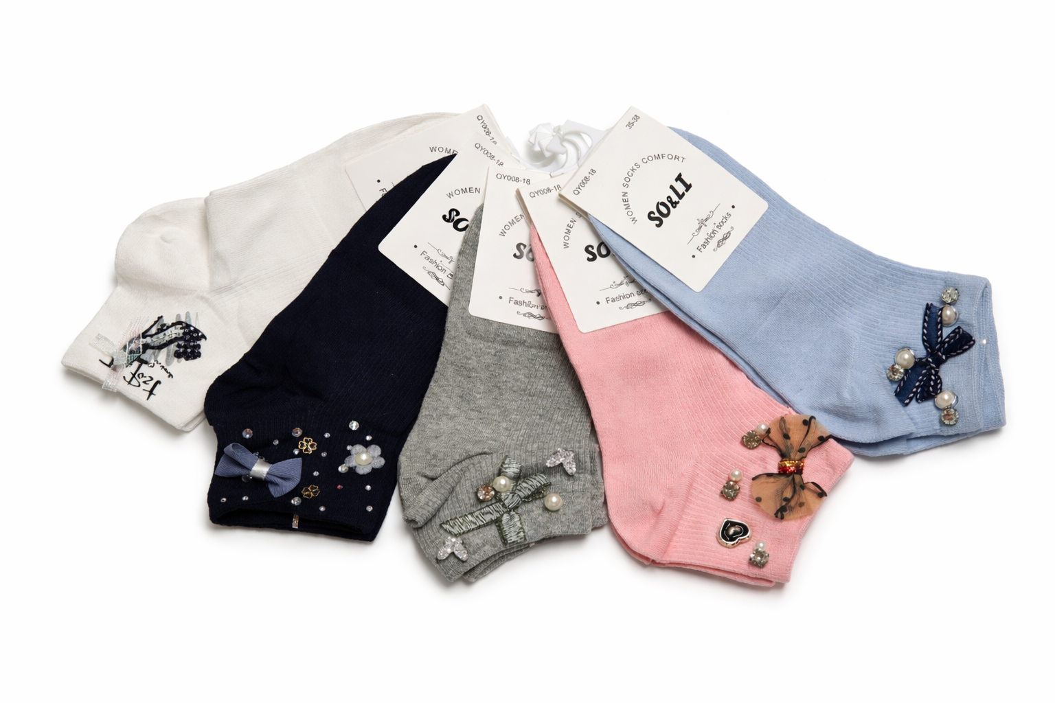 SO&LI - kojinės su dekoru