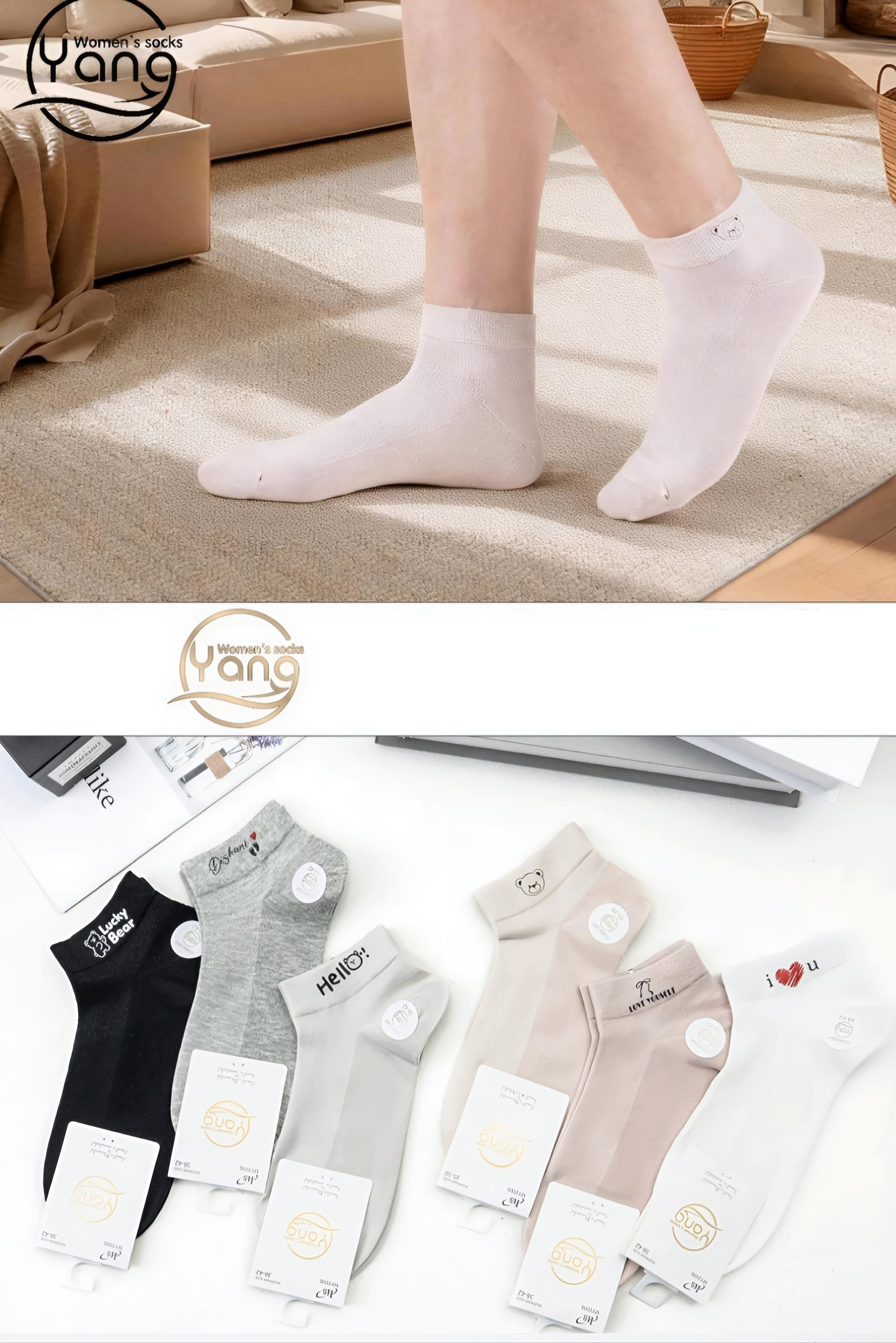 YANG - kojinės su piešiniu